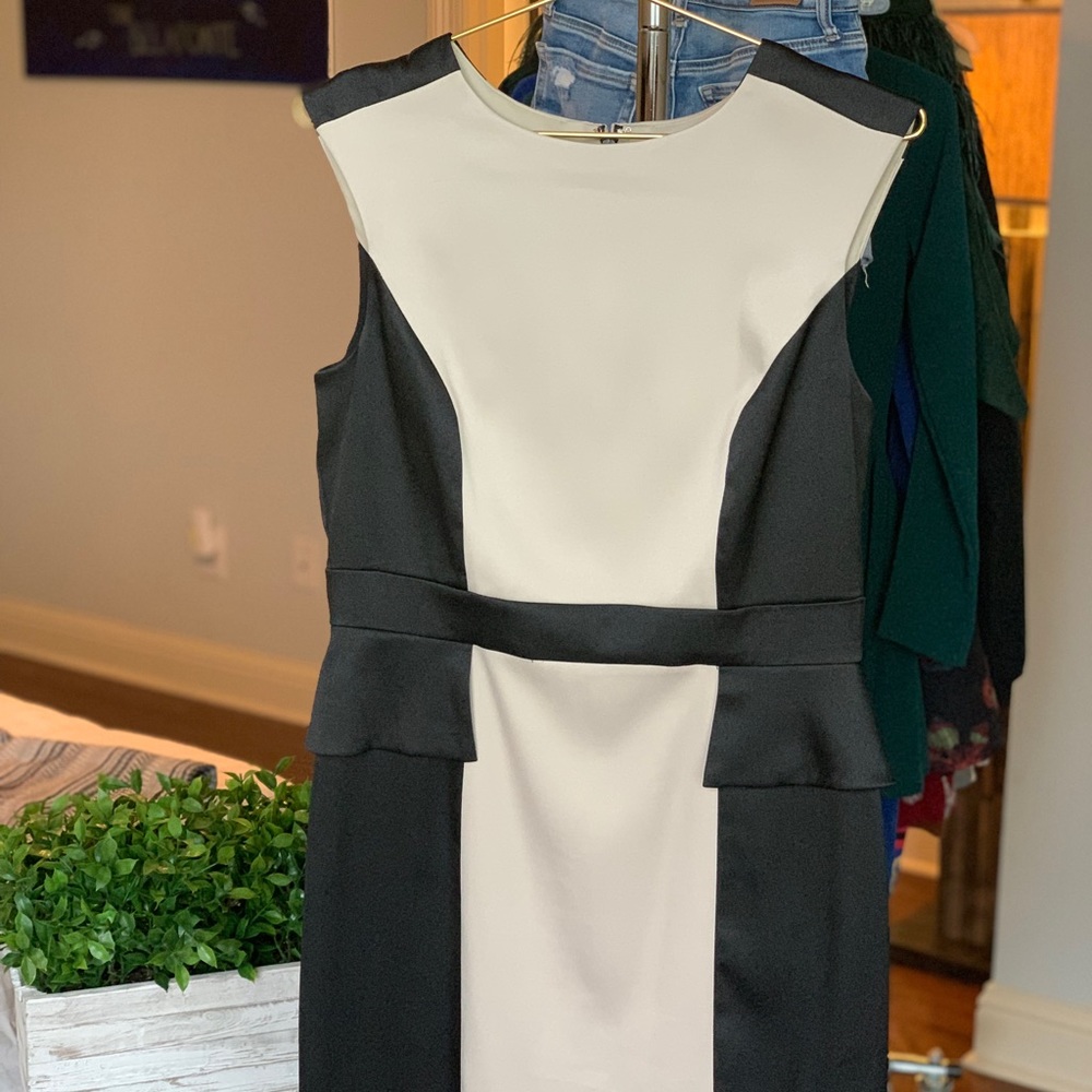 London Fog Cocktail Dress Size 8 Black Beige
